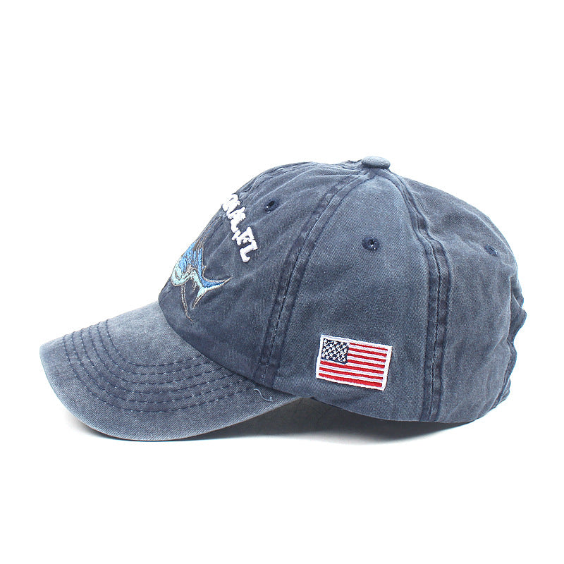 Wholesale Cotton Washed Vintage Sharks Baseball Cap